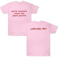 2026 Lana Del Rey White Feather Hawk Tail Deer Hunter TShirts Unisex Women T Shirts Short Sleeve Tops Cotton Trendy New Clothing 4XL pink
