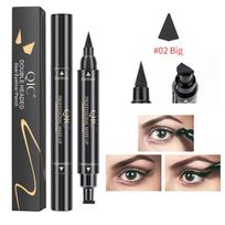 Color Double-Head Seal Eyeliner Waterproof And Non-Smudging, Delta Wing Tail Seal Eyeliner Makeup 3.5g*3pcs gray