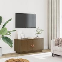Vidaxl Szafka Pod Tv, Miodowy Brąz, 80X34X40 Cm, Lite Drewno Sosnowe