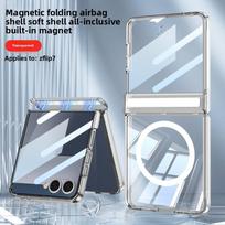 For Samsung Galaxy Z Flip 7 Case Soft airbag Transparent middle hinge Magnetic Magsafe Protective Back Cover For Z Flip 7 Shell Galaxy Z Flip7