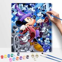 Disney Sorcerer Mickey Mouse Paint By Number Kit Number Drawing Canvas DIY Picture Home Decor Artistic Wall Art Craft Gift For Adults 50x70cm blue