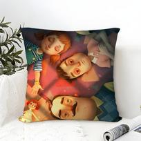 Funny Horror Game H-Hello Neighbor 2 Pillow Case Linen Pillow Case Sofa Home Decor Cushion Cover Cushion Cove Short plush 60*60(CM)-1Pcs black