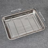 Nerūdijančio plieno kepimo skarda su nuimamu aušinimo grotelėmis Rinkinys Nelipni BBQ keptuvės skarda plokštelė Orkaitės pyragaičių grotelės Kepimo skarda gray