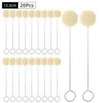 20pcs Wool Daubers Leather Dye Tool with Metal Handle, Leathercraft Dye Applicator Brush, DIY Leather Craft Glue Spreading Tools beige