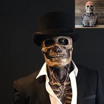 Helovino baisus kaukolės veido kaukė Helovino vakarėlis Karnavalas Cosplay rekvizitas Naujovė Realistiška kaukolės latekso kaukė Piktos raudonos kaukolės galvos apdangalas