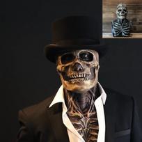 Helovino baisus kaukolės veido kaukė Helovino vakarėlis Karnavalas Cosplay rekvizitas Naujovė Realistiška kaukolės latekso kaukė Piktos raudonos kaukolės galvos apdangalas