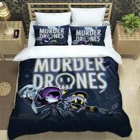 Cartoon M-Murder Drones Bedding Sets Exquisite Bed Supplies Set Duvet Cover Bed Comforter Set Bedding Luxury Quilt Cover 135x200cm white