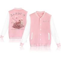 Cardi B Little Miss Drama Tour  Baseball Uniform Hoodie Man Women Jacket Unisex Harajuku Sweatshirt Hoodie S white