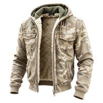 Men's Winter Camouflage Outdoor Hooded -Lined Jacket M