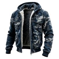 Men's Winter Camouflage Outdoor Hooded -Lined Jacket M gray