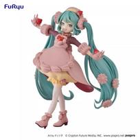 Original Furyu Hatsune Miku Anime Figure Sweet Strawberry Choco Short Ver. Miku 17cm Pvc Model Action Figure Toys With box gray