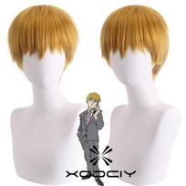 Anime Mob Psycho 100 Arataka Reigen Cosplay Perukas Trumpas Karščiui Atsparus Sintetinis Plaukas Helovino Šventė Vaidmenų Žaidimo Perukai + Peruko Kepuraitė as photo beige