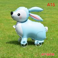 4D Cartoon Elephant Foil Balloon, Stand Walking Balloon with Wheel for Kids Birthday Party Baby Shower Decoration 4