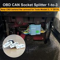 Tesla OBD daliklis 1-to-3 OBD CAN lizdo kištukas 12PIN 20PIN 26PIN Vienas į tris kištuko adapteris Dešinė priekinė durų A statramsčio Rear OBD Socket