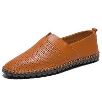 Large Size Men's Casual Shoes One-foot-story Cowhide Lazy Shoes Leather Shoes 48 Size 49 Size 50 Size 50 brown