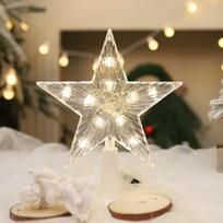15cm Kalėdinės Eglutės Dekoracija Žvaigždės Šilta Balta Šviesa Namų Kambario Dekoracija LED Šviečianti Lempa Kalėdų Festivalis 15cm black