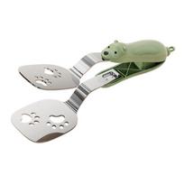 2-In-1 Stainless Steel Spatula Tongs Non-Slip Flipper And Food Turner for Pancake Fish Steak Kitchen Cooking Gadgets žalia