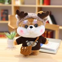 30cm Cartoon Cute Dress Up Shiba Inu Dog Plush Toy Stuffed Soft Kawaii Corgi Doll Animal Pillow Birthday Gift For Kids Children white