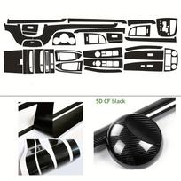 For Hyundai Santa Fe 2006-2012 Car-Styling Carbon Fiber Car Interior Center Console Color Change Molding Sticker Decals Left hand drive black