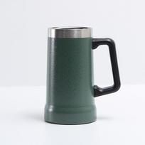 Nerūdijančio plieno 24oz alaus bokalas su rankena - Didelės talpos, Nešiojamas, Vakuuminis izoliuotas 700 ml žalia