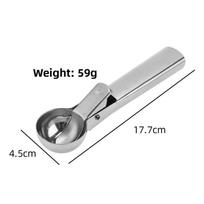 Stainless Steel Ice Cream Scoop Ball Maker Ice Cream Spoon Ice Cream Scoop Watermelon Scoop Fruit Ball Spoon Ice Scoop Maker for Home Use 4.5cm gray