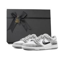 Nike Dunk Black White, Mist, Classic, Popular, Versatile Coverage Balance Abrasion Resistant Slip Resistant Low top HF5441-105(Team384-BOX) 36.5 black