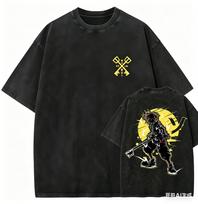 Kingdom Hearts Sora Anime Lover Washed Tshirt Year round clothing high quality personality Clothes Plus Size Unisex hot product XL black