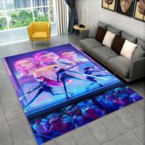 3D Kpop Demonų Medžiotojai Rumi Mira Zoey Animacinis Muzikinis Kilimas Svetainės Miegamojo Namų Sofos Dekoravimui, Vaikų Žaidimų Neslystantis Kilimėlis 80x120cm( 31x47in)