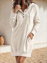 Europe and the United States hot-selling fashion women solid color, manufacturer medium and long hooded sweater, dress XL white