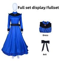 Spirited Away Yubaba Cosplay Suknelė Su Juosmens Diržu Helovino Kostiumui Ir Anime Vaidmenų Žaidimui XXL blue
