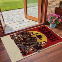 Anti‑Slip Crystal Velvet Floor Rug, Red Dead Redemption Design Carpet for Indoor Living Bedroom Home Decoration 60cmx90cm