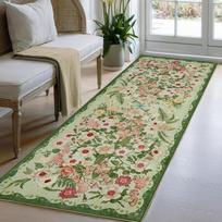 Floral Area Rug – Large Modern Vintage Carpet for Living Room, Soft Non-Slip Machine Washable Floor Mat for Sofa Coffee Table 120x160cm(46x62in)