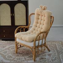 Thick Winter Tatami Seat & Back Cushion Set for Office, Dining, or Study Chairs 40x80 cm chaki