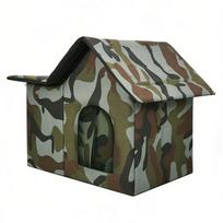 Insulated Outdoor Cat House Waterproofing Large Space Foldable Cat Bed Kitty Shelter for Garage Porch Barn gray