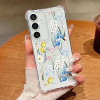 For Samsung S25 S24 FE S23 Ultra S22 A56 A36 A16 A55 A35 A15 Cover Shell Fashion Floral Print Soft Silicone Clear Shockproof Slim Phone Case Samsung A52 / A52s brown
