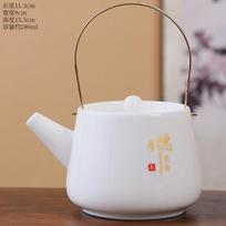 Jade White Porcelain Teapot Single Pot Ceramic Handle Teapot Japanese Style Kung Fu Tea Set Home Simple Anti-scald Teapot white