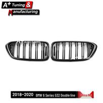 Carbon Fiber Double-Line Front Grille for BMW 6 Series G32 (2018-2020) gray