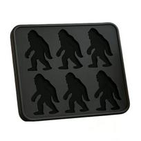 Sasquatch ledų forma, 6 ertmės, silikoninė ledukų forma, daugkartinio naudojimo, juokingas Sasquatch ledukų gaminimo įrankis viskiui, vakarėlio gėrimams, pasidaryk pats ledukams 1pc juoda