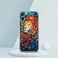 Soft TPU Transparent Phone Case Cover for iPhone 16 15 14 13 12 11 Pro Max XR 8 7 Plus XR Shockproof Shell Cartoon Colorful Lion for iPhone 8 7 brown