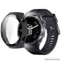 Silikoninis dirželis+dėklas Huawei Watch GT6 Pro 46mm Stiklas Atsparus įbrėžimams Ekrano apsauga PC Apsauginis buferis GT 6 Priedams For Huawei GT6Pro 46 black