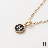 Juodo metalo angliškos raidės pakabukas Personalizuotas abėcėlės pakabukas Inicialas A-Z Vėrinys Chokerio grandinėlės Papuošalai moterims vyrams beige