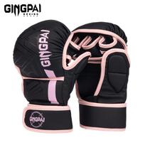 GINGPAI Profesionalios MMA Bokso Pirštinės Sanda Pusės Piršto Pirštinės Kovinės Muay Thai Moterys Vyrai Vaikai Treniruotės Suaugęs Smėlio maišas M black
