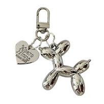 Balloon Dog Keychain Pendant Trendy Dark Style Couple Keychain Personalized Glossy Balloon Dog Bag sidabras