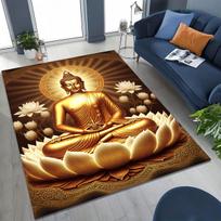 Faith Solemn Buddha Sakyamuni Flower Rug for Bedroom Living Room Sofa Home Doormat Decor,Large Kids Play Non-slip Floor Mat Gift 40x60cm( 15x23in ) brown