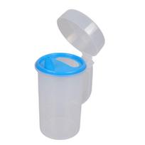 Multipurpose 500ml Plastic Container With Transparent Body Ergonomic Handle Pitcher For Kitchen Organization raudona