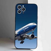 B-BoeingS 777 Top Airplane  Phone Case Silicone Soft For IPhone 17,16,15,14,13,12,11,Pro,Max,Plus,E,Air,Mini Black iPhone16promax blue