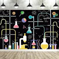 Dewprint Science Themed Background Banner for Chemistry Math Geometry and Physics Back to school Party Decoration Banner Polyester 100x70cm gray