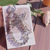 Premium three-dimensional bow crystal pearl mobile phone chain lanyard women's bag key pendant portable metal buckle