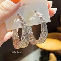 Gold Layered Round Hoop Earrings with Smooth Finish for Party More brown