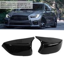 2 vnt. šoninių durų galinio vaizdo veidrodėlio dangteliai Apdailė ABS Blizgus juodas Pakeitimas Infiniti Q50 Q50S 2014+ gray